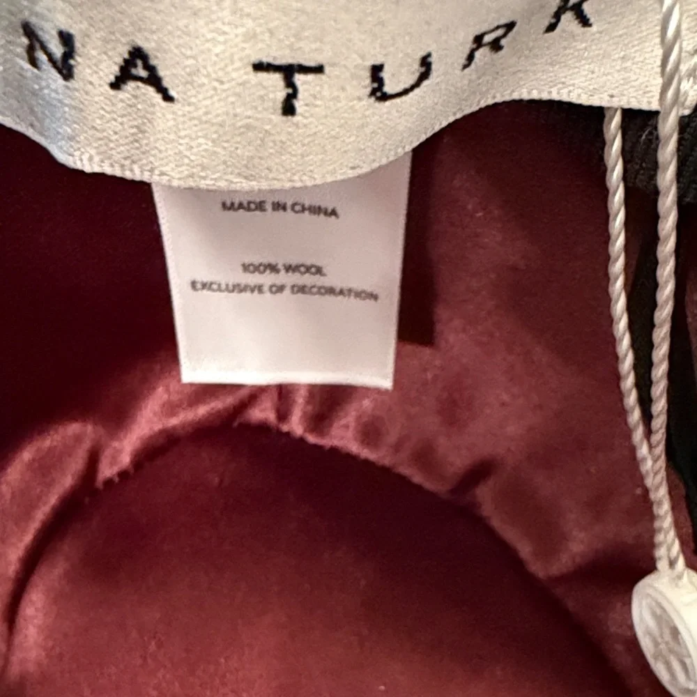 Trina Turk Burgundy and Black Wool Hat - Picture 13 of 15